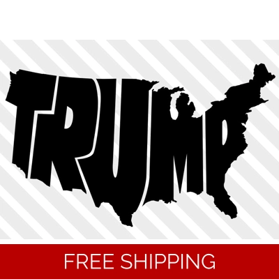USA Map Trump Die Cut Vinyl Decal USA Map Trump Die Cut Vinyl Decal